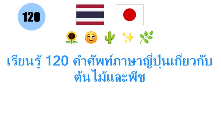 เรียนรู้ 120 คำศัพท์ภาษาญี่ปุ่นเกี่ยวกับต้นไม้และพืช